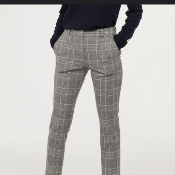 H & M plaid slim trousers checkered mid rise - Picture 9 of 9